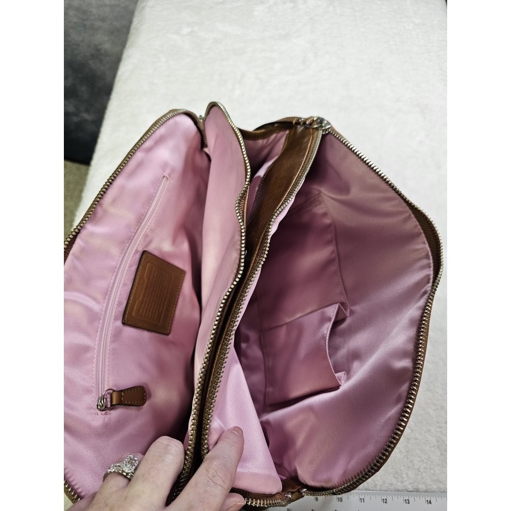 Coach Bonnie 12695 Satchel British Tan Leather Shoulder Bag Y2K - Picture 10 of 11